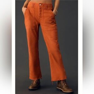 Anthropologie Pilcro Yaya Crop Flare Pants Burnt Orange Size 26